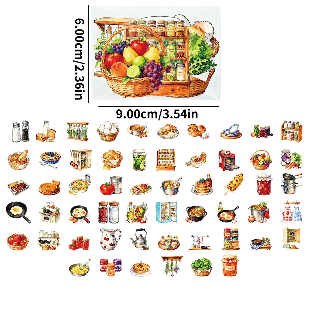 56Pcs Retro Kitchen PET Sticke - Kitchen Appliances Vintage review and price