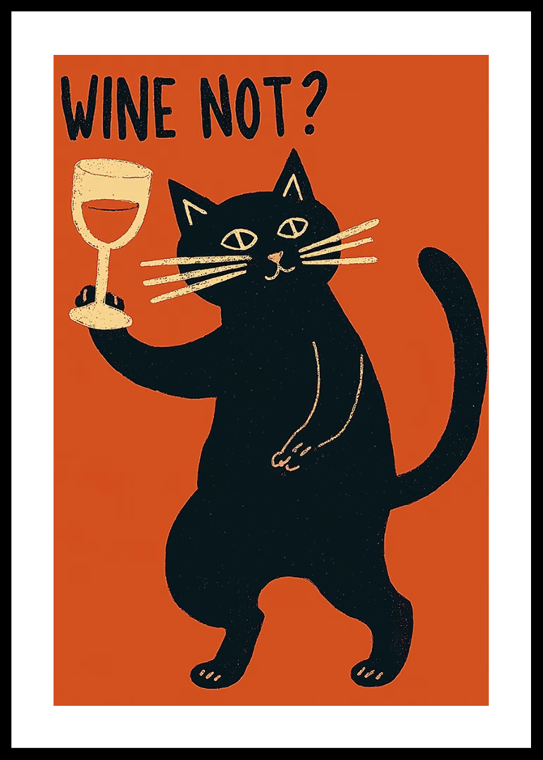 Black Cat Wine Not Funny Canva - Kitchen Appliances Vintage review and price