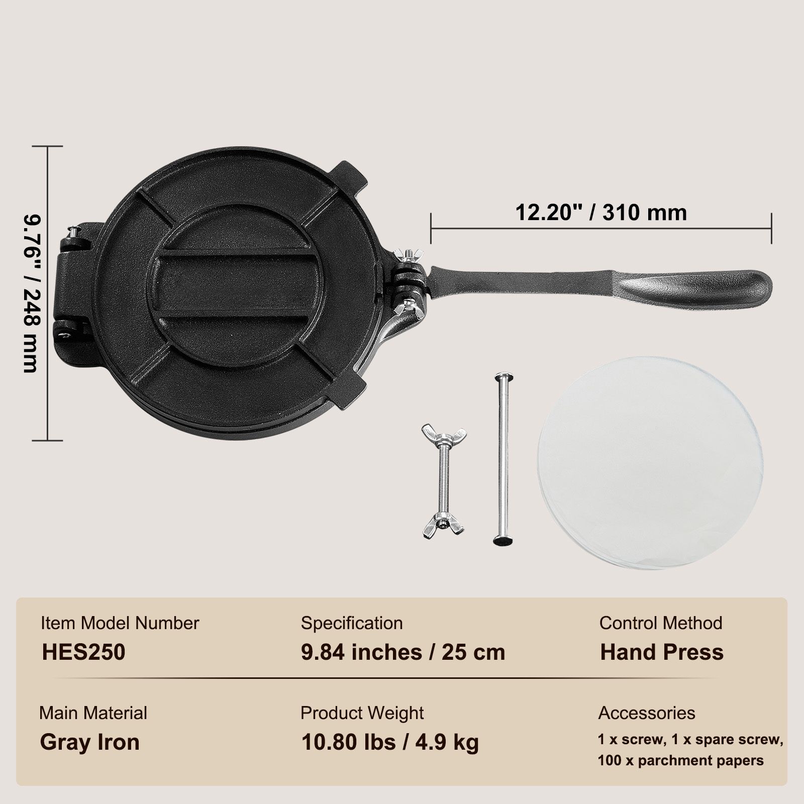 Tortilla Press, 8 Inch Tortill - Tortilla Press Cast review and price