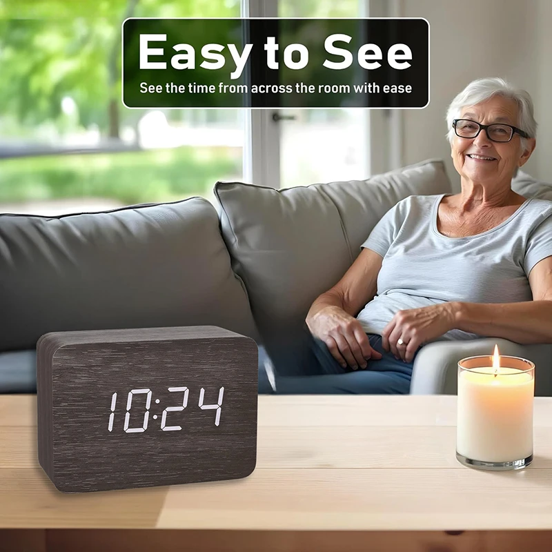 Wooden Digital Alarm Clock for - Kitchen Appliances Vintage review and price