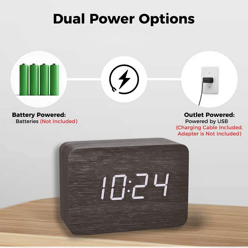 Wooden Digital Alarm Clock for - Kitchen Appliances Vintage review and price